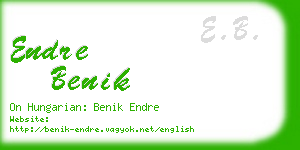 endre benik business card